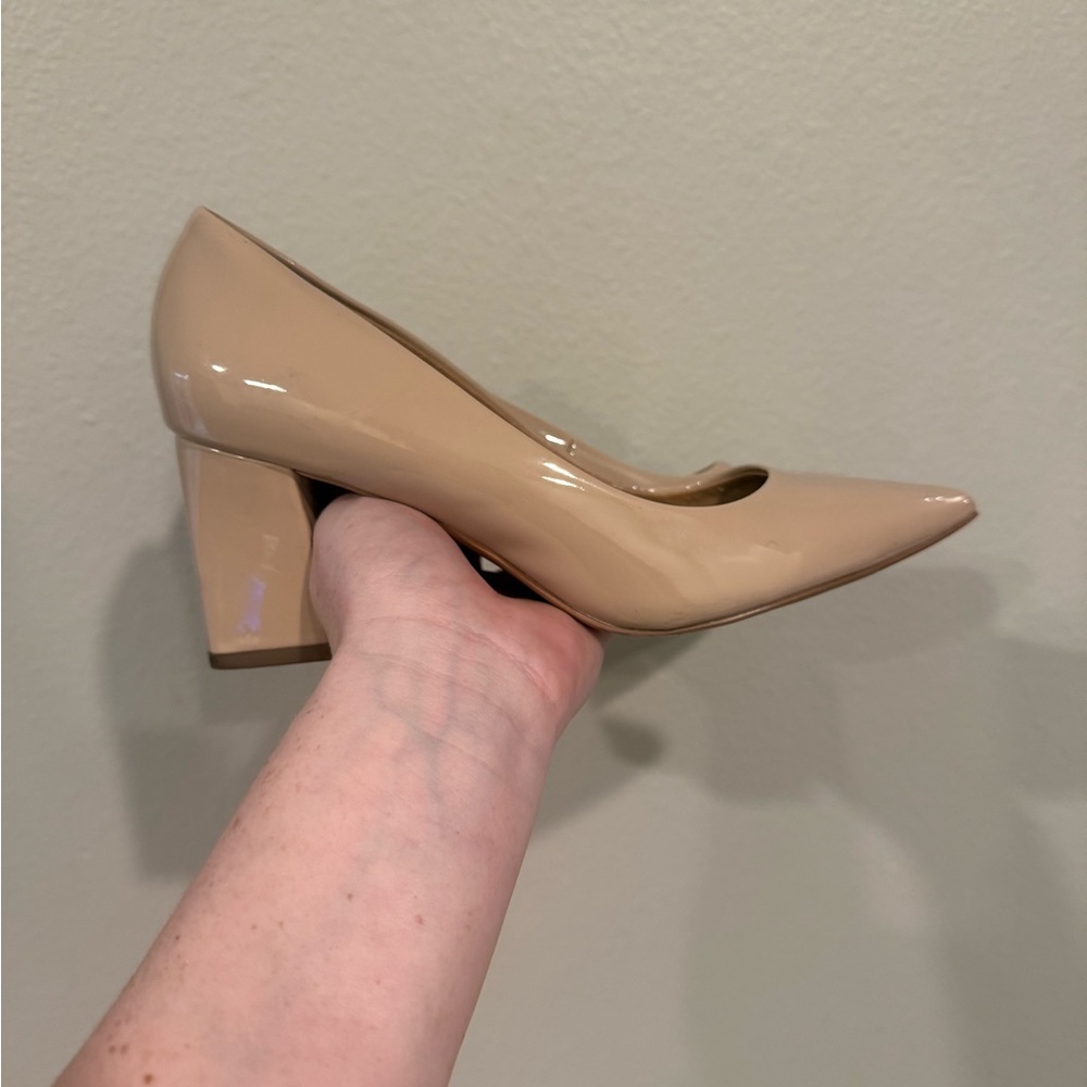 Abound Nude Patent Block Heel Pumps 7